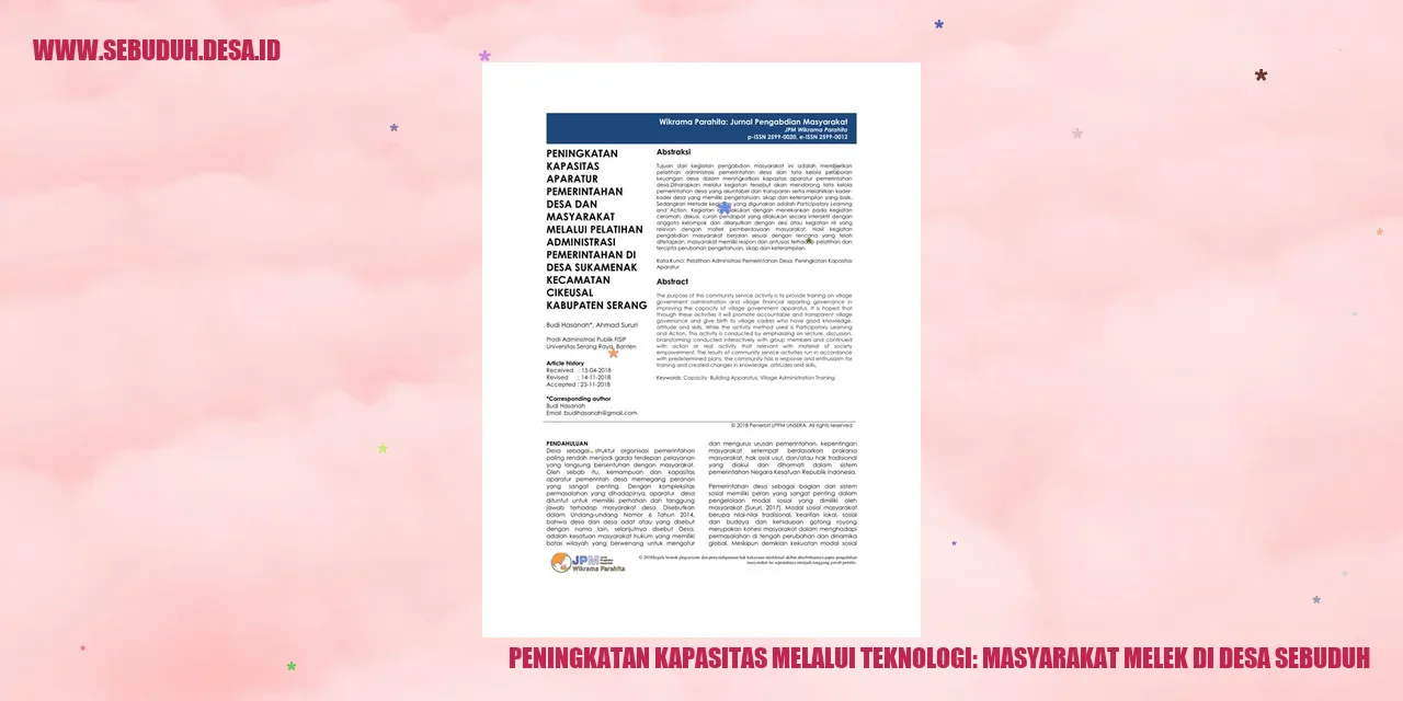 Peningkatan Kapasitas melalui Teknologi: Masyarakat Melek di Desa Sebuduh