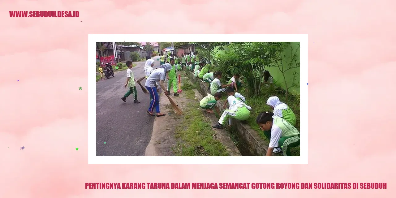 Pentingnya Karang Taruna dalam Menjaga Semangat Gotong Royong dan Solidaritas di Sebuduh